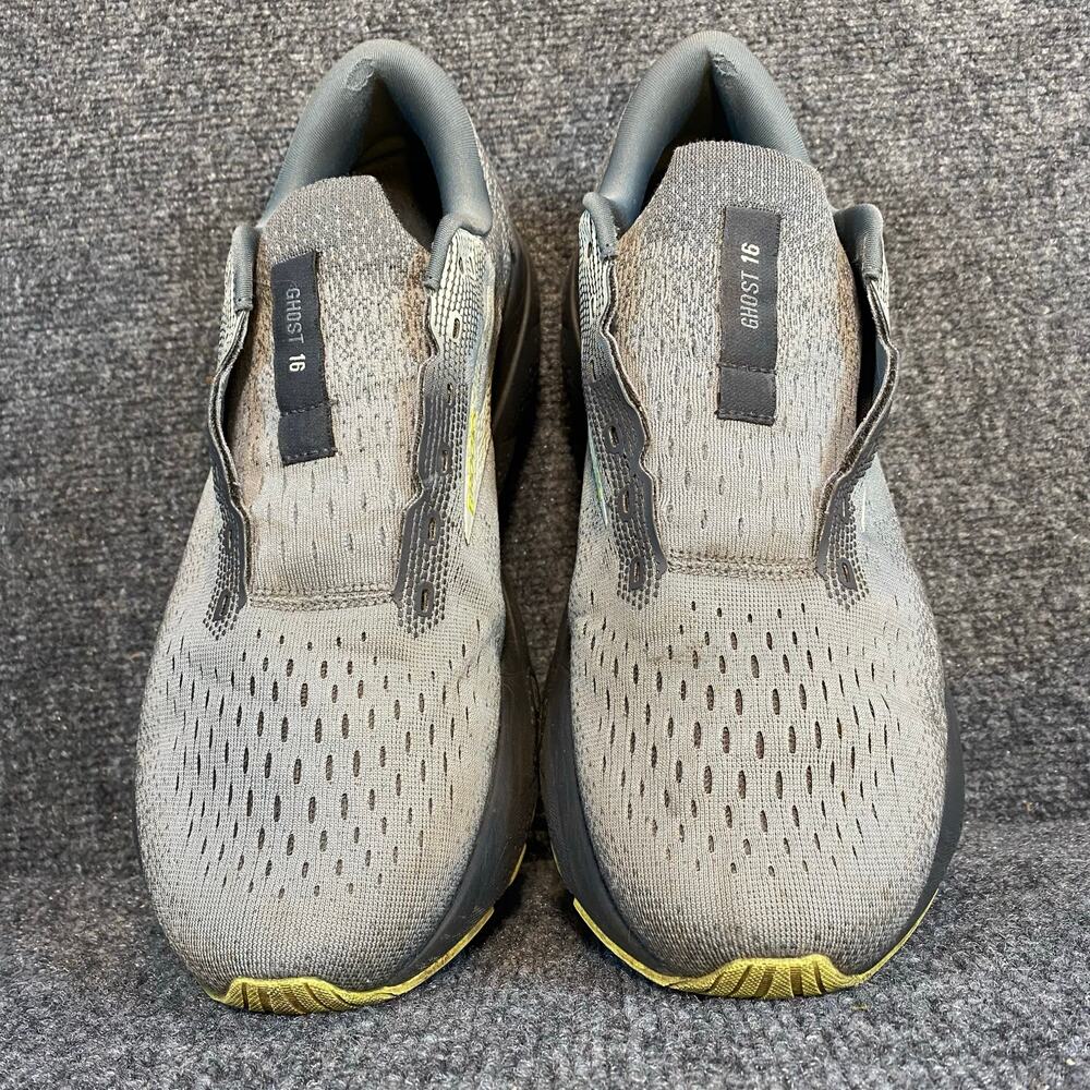 Brooks Ghost 16 Mens Size 10 Medium Gray Lime Athletic Running Shoes Trainers - Picture 4 of 8